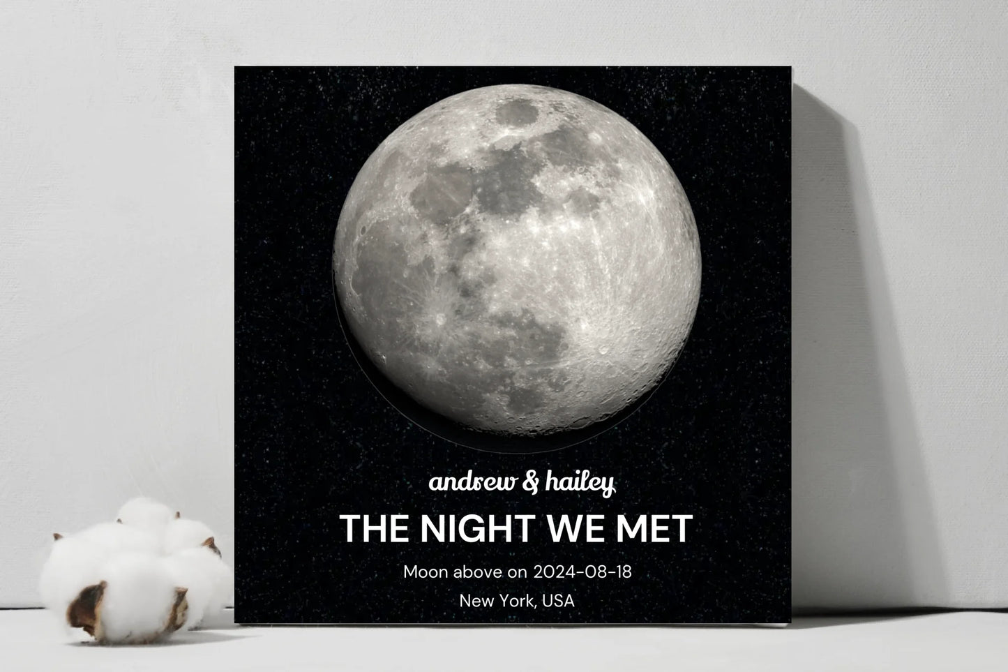 Moon Phase We Met - Square Canvas